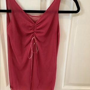 TROSMAN Unique fuchsia sheer top